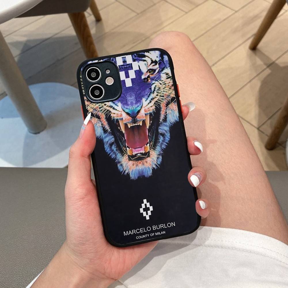 M-MARCELO B-BURLON Phone Case For IPhone 14 X XR XS 7 8 Plus 11 12 13 Pro MAX 13mini Matte Shockproof Case