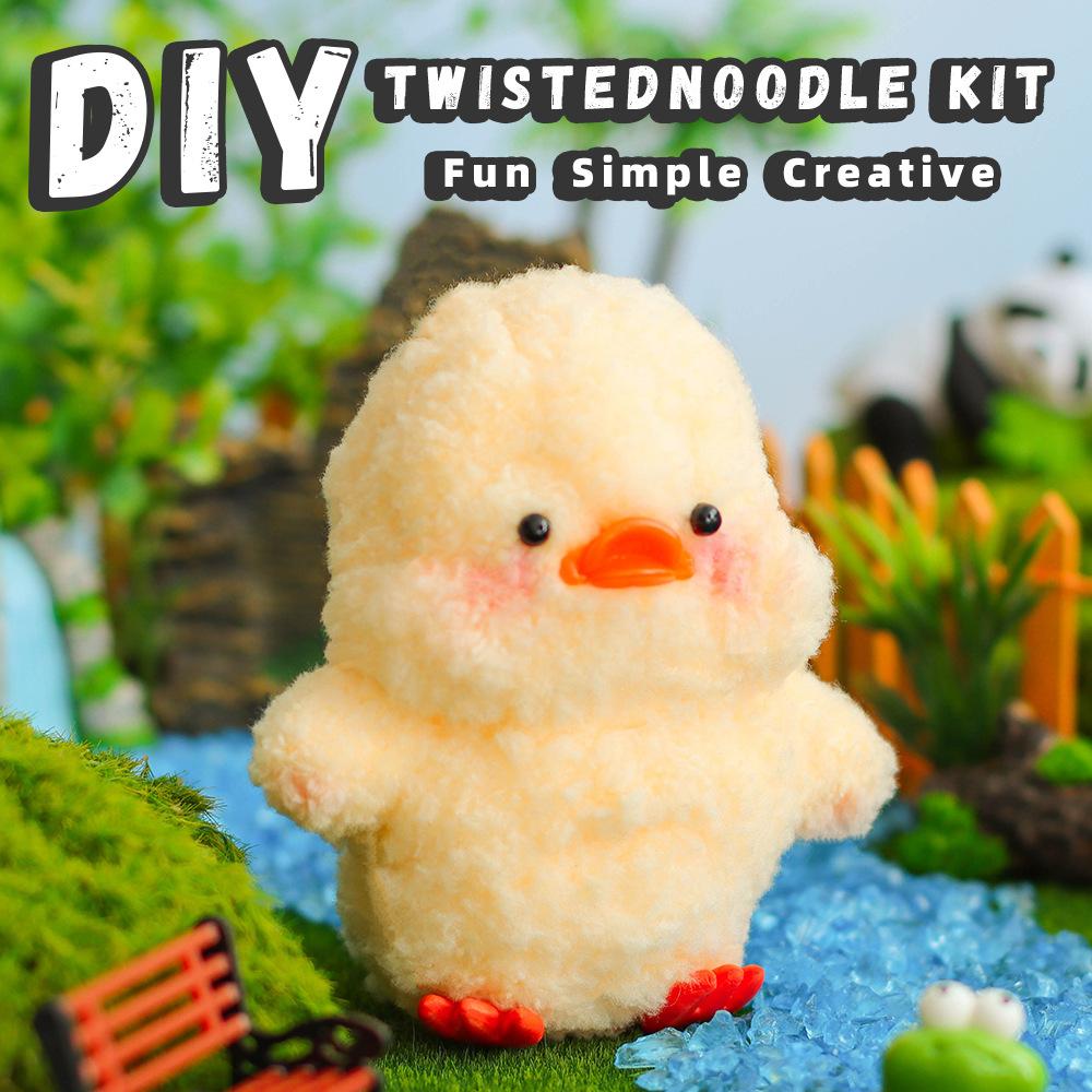 DIY Coral Plush Pipe Cleaners for Animal Duck Doll Materials Kit Creative Keychain Making Supplies Italian Bag Accessories