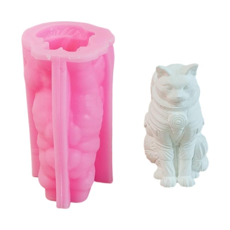 Cats Astronaut Molds Silicone Mould Ornament Molds Handmade Candle Molds Soap Molds Casting Molds for Home Decoration
