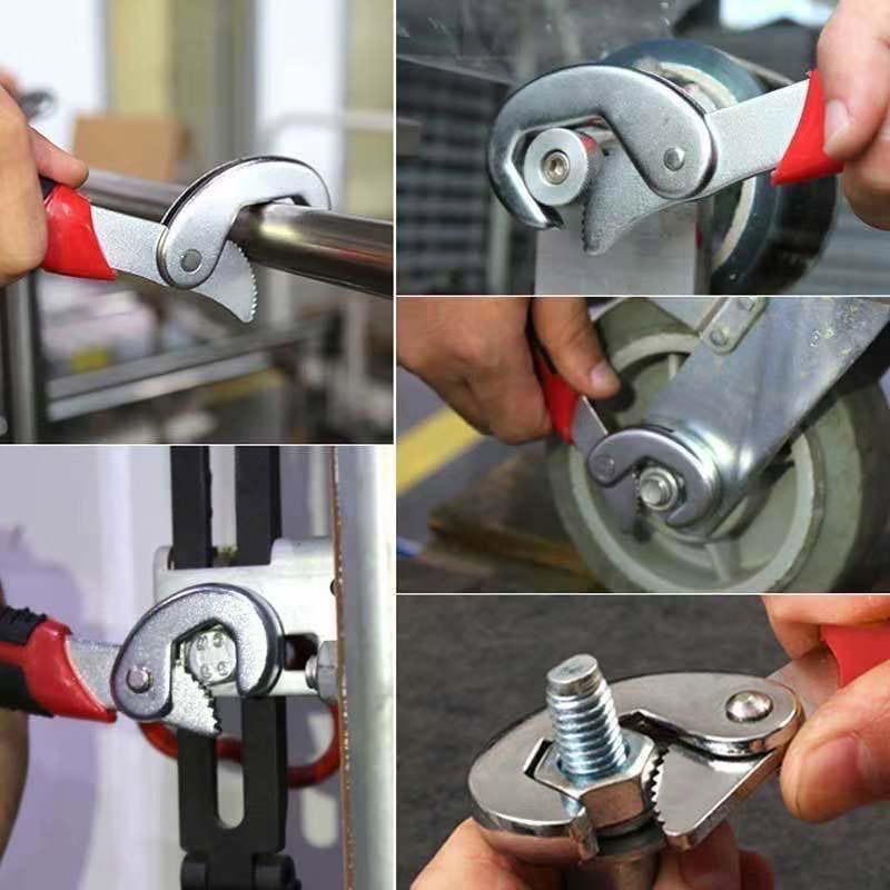 Universal Adjustable Wrench, Multi-Function Self-Tightening Spanner, Portable Hand Tool for Nuts Bolts Pipes, Home Garage Repair