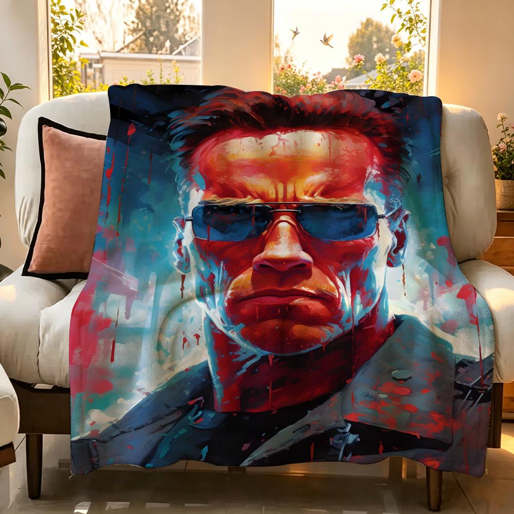 Celebrity AArnold SSchwarzenegger Throw Flannel Throw Blanket Suitable for Sofa Living Room Bedroom
