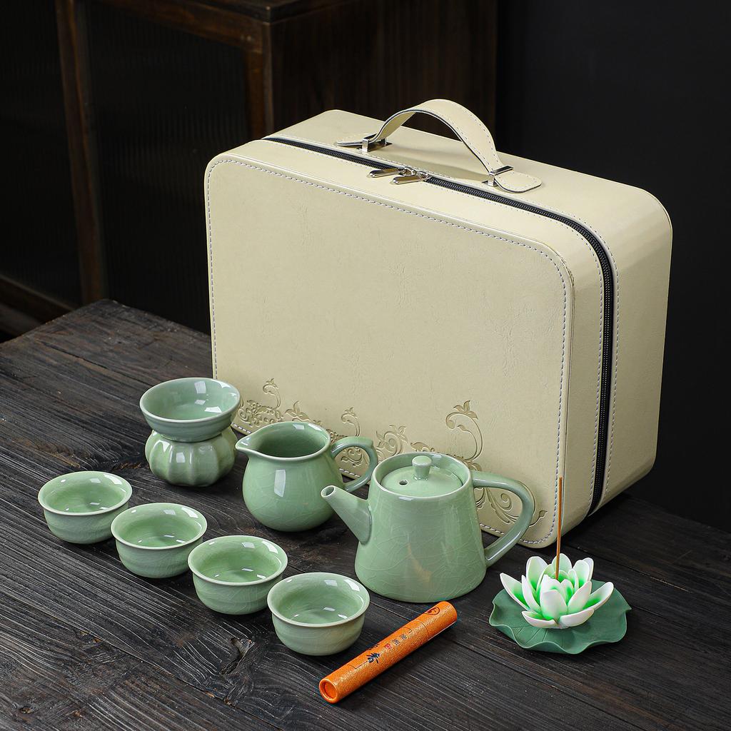 Annual Meeting Practical Business Souvenir High-end Ice Suet Jade Tea Set Company Corporate Event Souvenirs