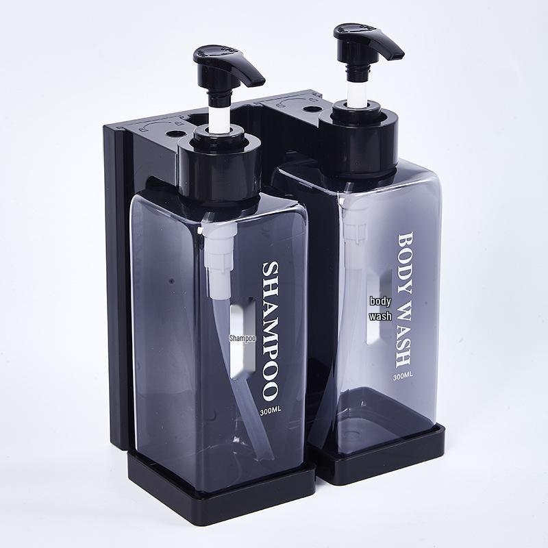 Wall-Mounted Bathroom Dispenser for Soap, Sanitizer, Shampoo, and Shower Gel - No-Drill Installation.