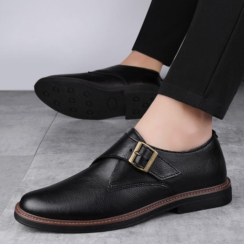 Fashion Brand Leather Footwear Slip on Office Man Casual Shoes Fashion Hasp Business Wedding Party Men Dress Shoes Driving Loafers Shoes