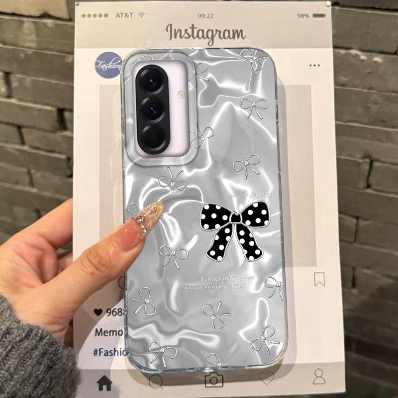 Pink Bow Love Heart Girls Phone Case For Samsung Galaxy A56 A16 A26 A36 A06 A55 A35 A25 A15 A12 A32 A54 S24 S25 S22 S23 FE Cover