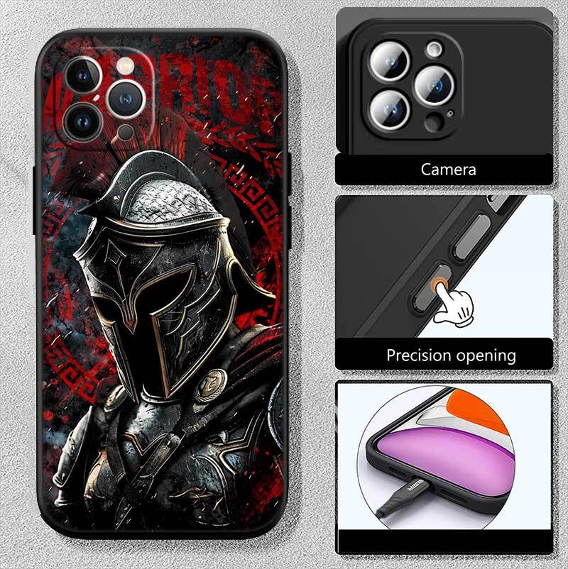 Spartan Warrior Shockproof Phone Case for iPhone 6 6s 7 8 11 12 13 14 15 16 17 16E XS Pro Max XR X SE Air