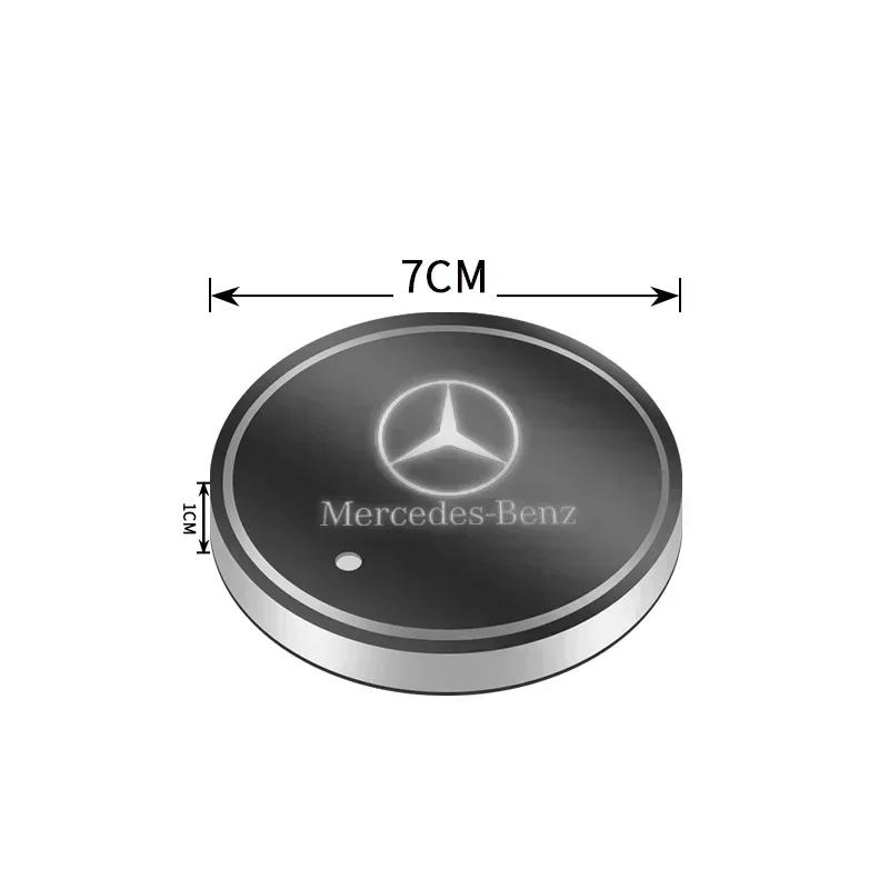 1/2pcs Car USB Charging Luminescent Cup Pad Interior Atmosphere Lamp For Mercedes Benz B/C/E/S Class A Class C200L GLC GLE CLA BW0