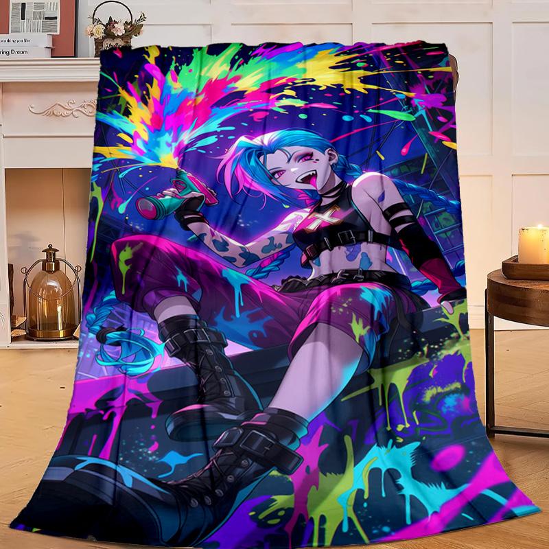 1PC Fantasy Warrior Jing Flannel Blanket Gift, Suitable for Both Men And Women, Soft Ideal for Beds And Sofa, Birthday Or Christmas Gift