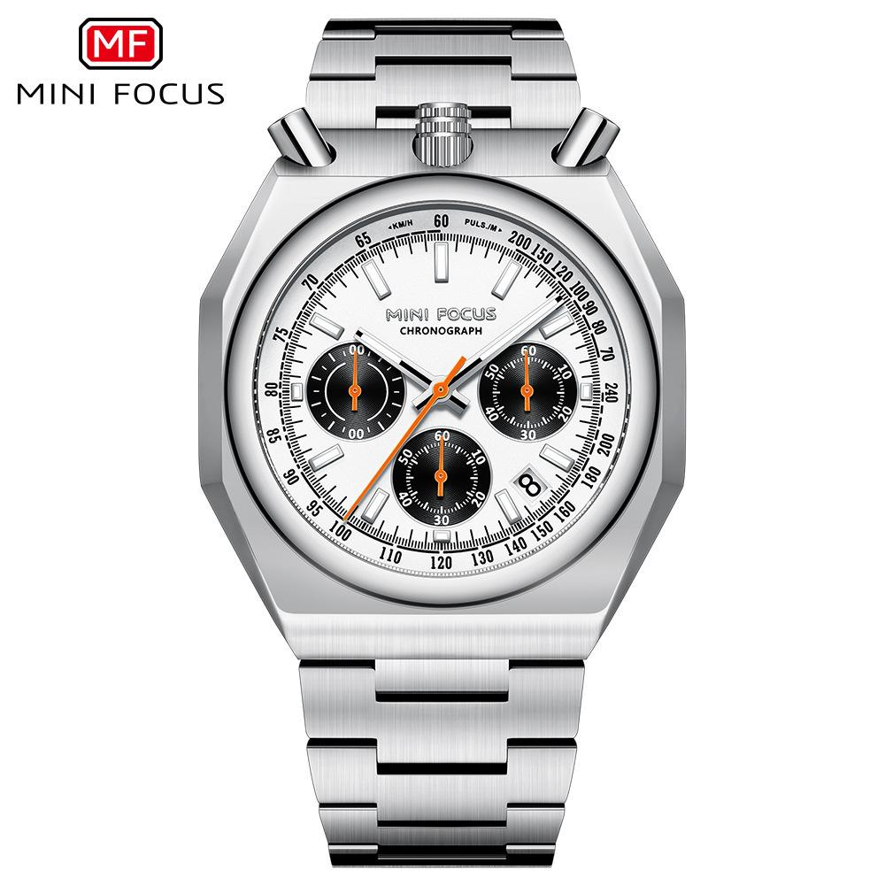 Mini Focu Watch, Retro Style Men S Watch, Multi-Function Quartz Watch, Pulse Meter, Steel Belt Men S Watch 0601G