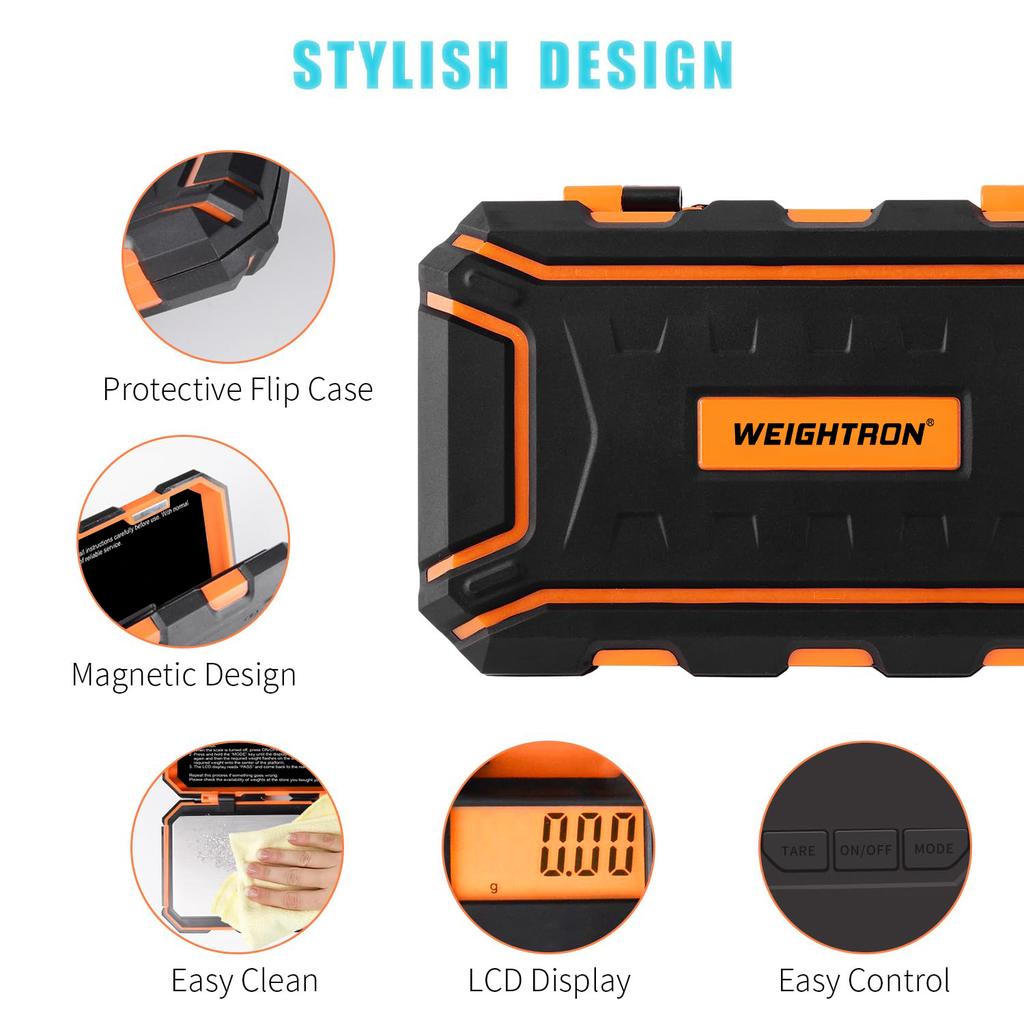 Precision Pocket Scale 200gx0.01g Jewelry Gram Scale Digital Food Scale LCD Display One-Touch Conversion 6 Units