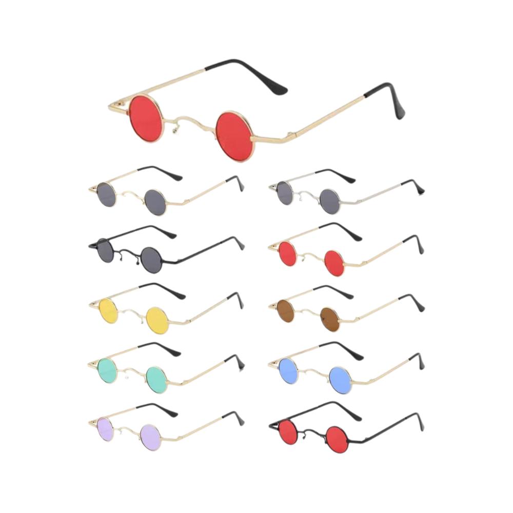 Small Round Sunglasses for Women Men Ultra Metal Frame Hip Hop Punk Sun Glasses Candy Color Sunglasses Ins Fashion Shades