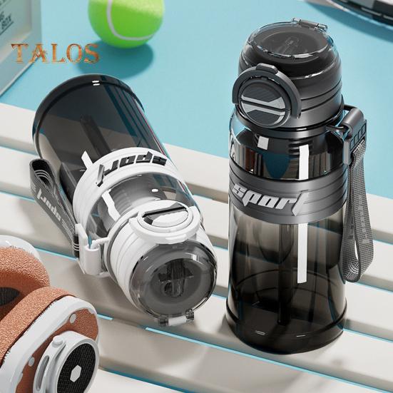 Fitness láhev na vodu se slámkou, víčko s odklápěním, 800 ml, bez BPA, PC sportovní láhev, nepropustná, režim duálního pití, potuodolný úchop, kelímek na pitnou vodu do posilovny