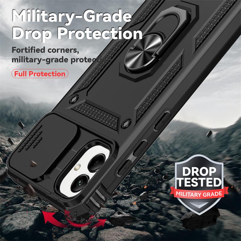 Para Samsung Galaxy A05 2023 Capa Magnética Suporte de Anel de Carro Capa de Telefone para Samsung A05 A 05 SM-A055M Lente Deslizante Armadura Capa Traseira