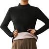 Thicken Thermal Underwear Women Autumn Winter Half High Collar Warm Tops Solid Color Long Sleeve Bottoming Shirt Fleece Pullover