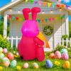 1,2M/4FT Frohe Ostern Aufblasbares Spielzeug Rosa Hase Dekoration Eingebaute LED-Lichter Modell Außenhof Gartenparty Requisiten Ornamente