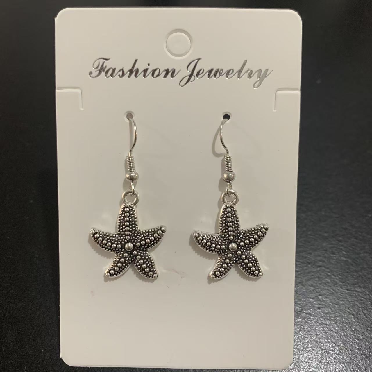 

Janla Starfish Pendant Necklace and Earrings Set , Single - Sided Fashion Jewelry Set for Women , Alloy starfish earrings