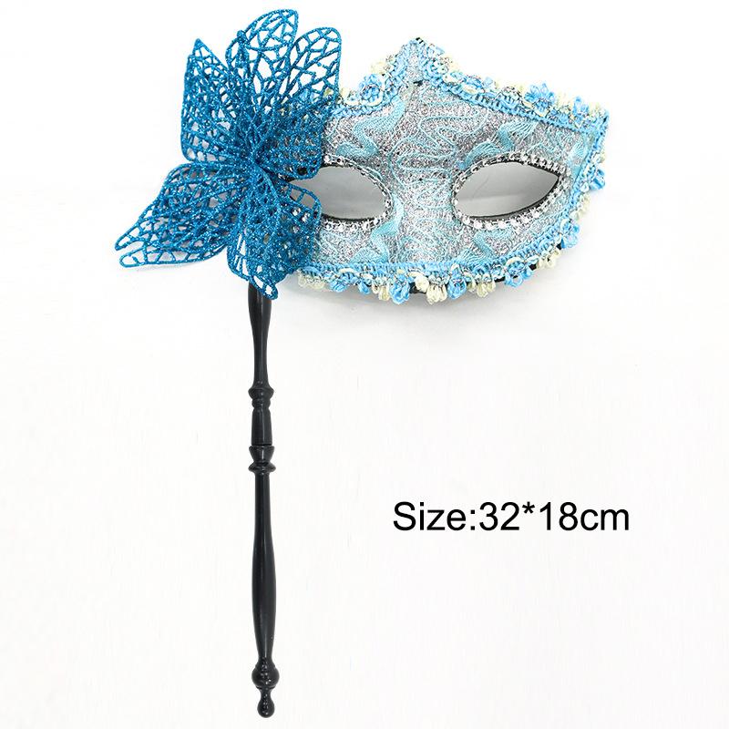 

Маски-бабочки на палочке для маскарада, маска для глаз на поллица, женский макияж для вечеринки, маска для венецианского бала, маска для Марди Гра as the picture
