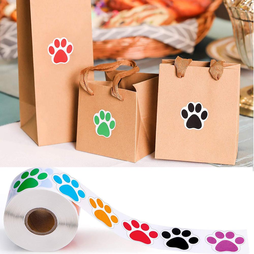 

Colorful Dog Cat Bear Paw Print Labels Stickers Reward Stickers Seal Labels Paw Print Stickers
