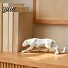 Luxury Home Office Modern Minimalist Geometric Ornament Cheetah Statues 3D Durable PLA Sculpture Decor Stone Texture Art Statue for
