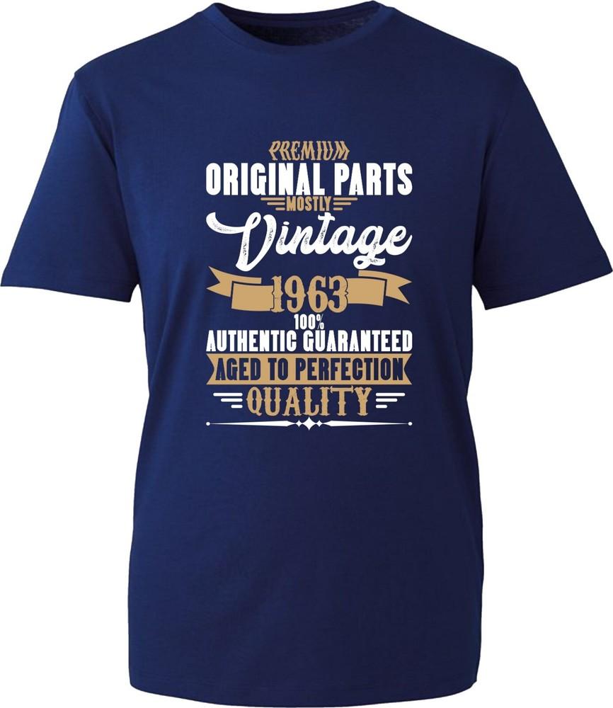 Premium Original Parts Vintage 1963 Aged To Perfection Tshirt Birthday Tee Top S