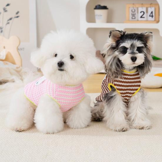 Hundeshirts Sommer Bedruckte Welpenkleidung Weicher Atmungsaktiver Pullover T-Shirt mit D-Ring für Kleine Mittlere Hunde Katzen