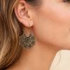 1 Pair Vintage Bronze Earrings for Women, Multi-Layer Hollow Pattern Hook Earrings, Bohemian Ethnic Style Drop Earrings for Jewelry Gift