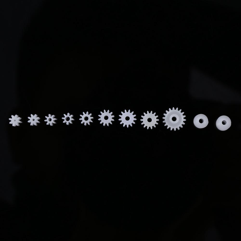 11 stk Plast Spindel Snekkehjul for Fly Bil Lastebil Modell Robotmotor Aksel