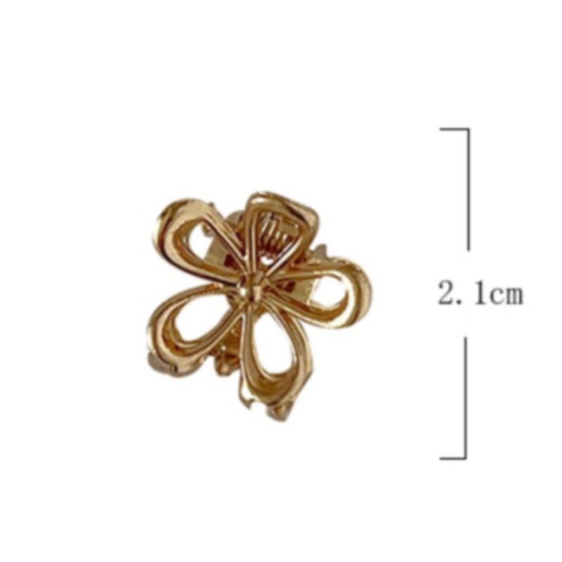 Metal Flower Small Hair Grip Women's Side Clip Cute Hairpin Headwear Small Size Mini Bang Hairpin Shark Clip