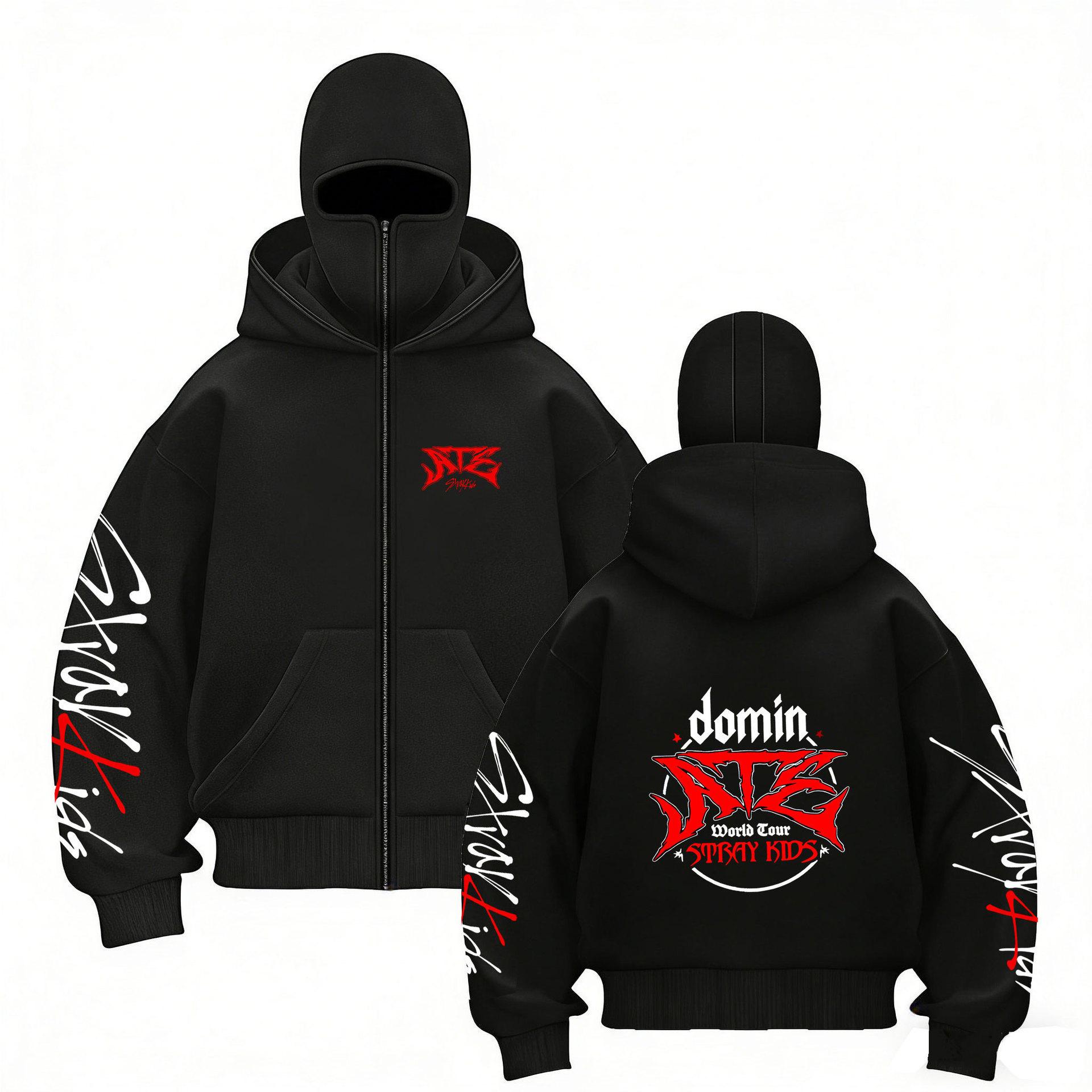 

Stray Kids Skz Харадзюку Принт Stray Kids Худі на блискавці з подвійним капюшоном, Худі SKZ з принтом Харадзюку для STAY, Сорочка на блискавці з двома капюшонами для чоловіків та жінок S