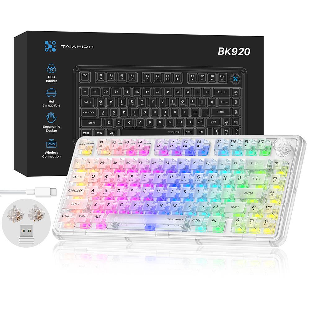 Dynamic Luminous Wired Mechanical Keyboard & Silent Gaming Mouse Set, Three-Mode for Office & Gaming.
