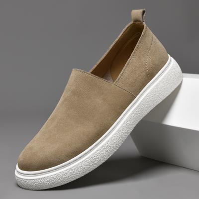 Hot Selling Heren Suède Leren Schoenen Massagezolen Heren Loafers Plat Comfortabel Outdoor Rijschoenen Europa Amerika