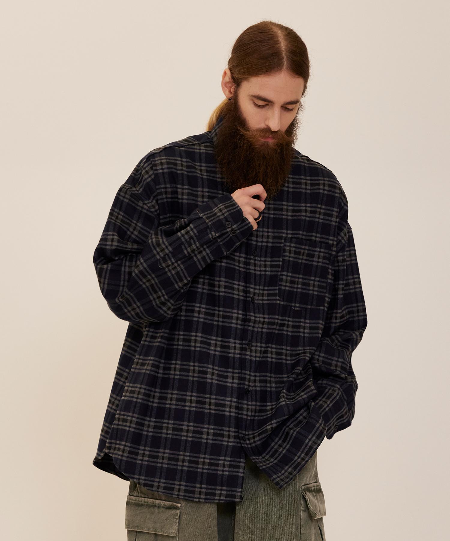 Cargo Bros Cb Classic Over Check Shirt (Navy) Free