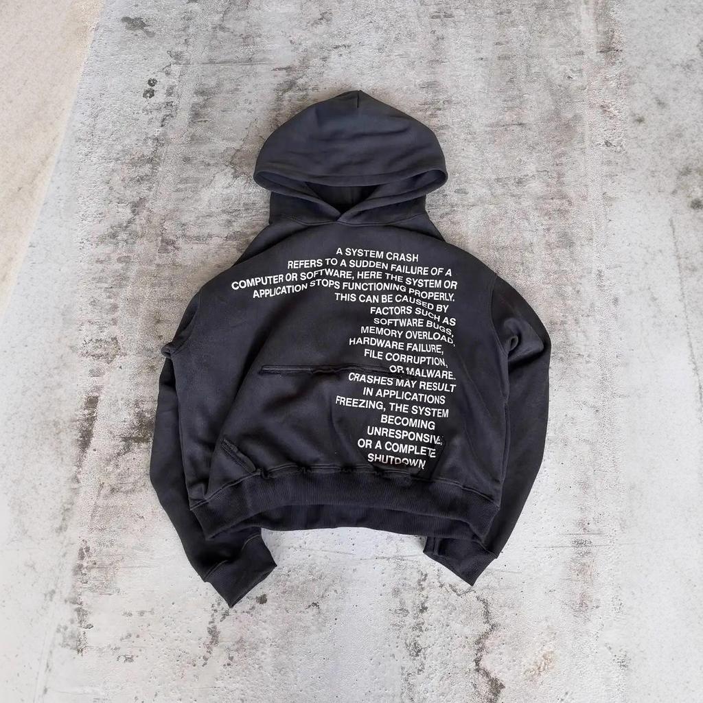 Cross-border SYSTEM European and American Trendy Brand Letter Y2K Street Hip-hop Printed Hoodie Men's and Women's Sweater Set Wholesale