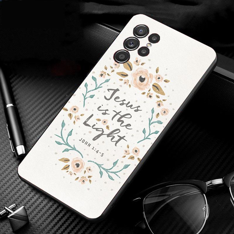 Phone Case for Samsung S26 S25 S24 S23 S22 Ultra S23 S22 S25 Plus S24 FE S26Edge Bible Verse Jesus Christian Case