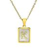 Small Pendant Gold Titanium Steel Necklace English Letter Design Shiny Chain Hypoallergenic for Women Everyday Wear