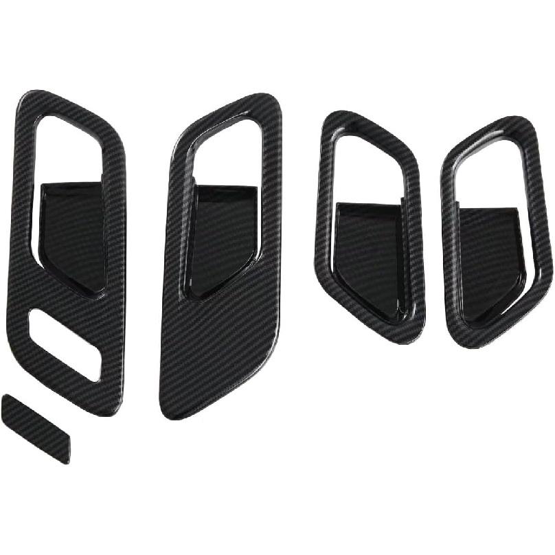 Car Door Handle Bowl, Compatible for Nissan Pathfinder 2024 2025 Accessories,Carbon Inner Door Handle Cover Frame Trim Protective Sticker Interior