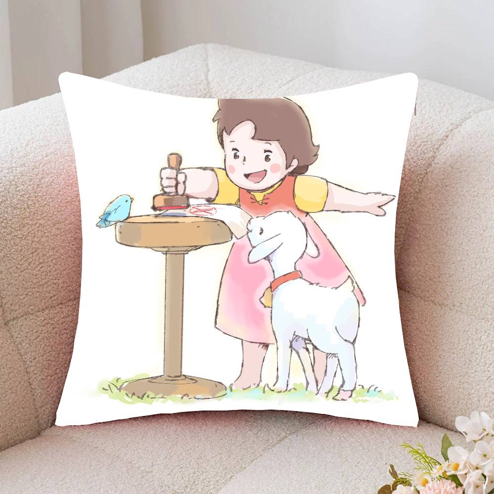 Japanese Anime Movie H-Heidi Pillow Case Fashion Square Pillowcase Bedroom Sofa Room Ins Decoration Leisure