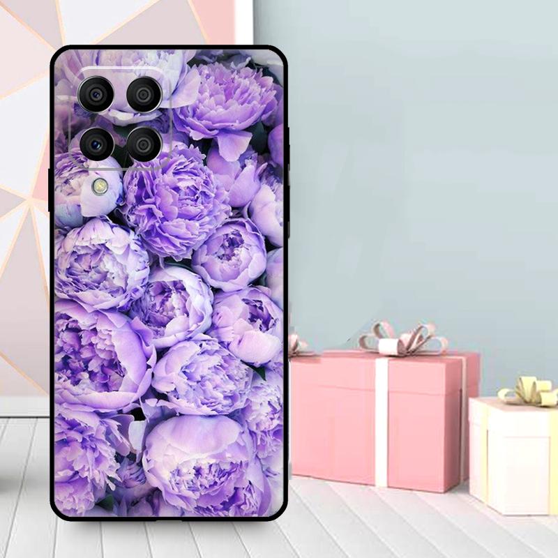 Lavender Peonies Flower Case For Samsung Galaxy M06 M11 M31 M14 M34 M54 M12 M32 M52 M15 M13 M16 M36 M56 M53 M35 M55