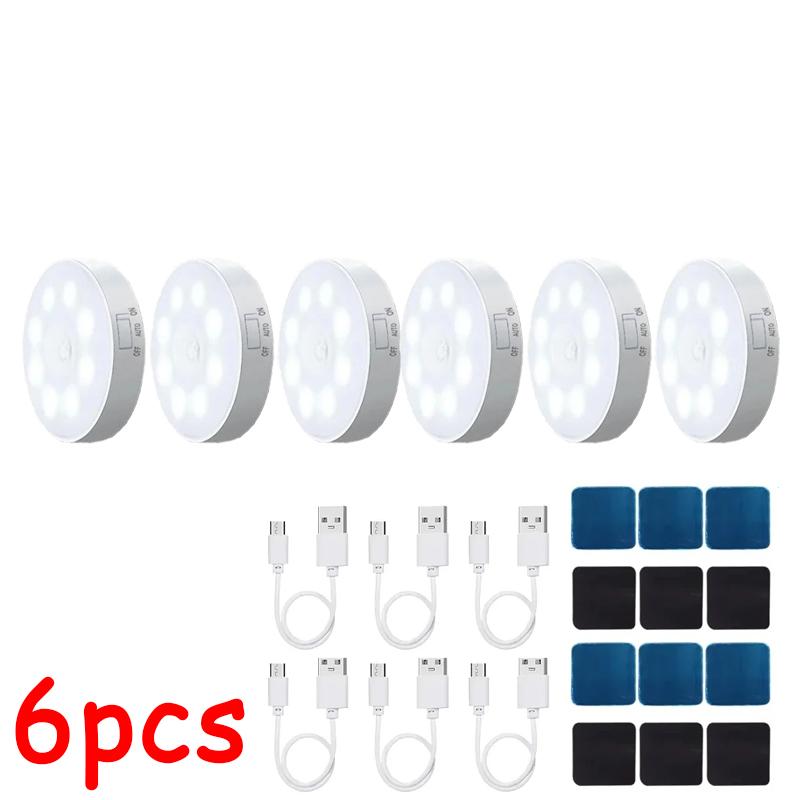 Bewegungssensor Licht USB Wiederaufladbares Nachtlicht LED Lampe für Küche Schlafzimmer Treppe Flur Schrank Kleiderschrank Nachtlicht