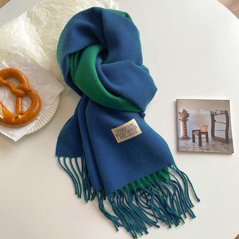 31Colors Fashion Cashmere Scarf for Women Warm Winter Solid Color Double Sided Wraps Neckerchief Poncho Echarpe Pashmina Stoles