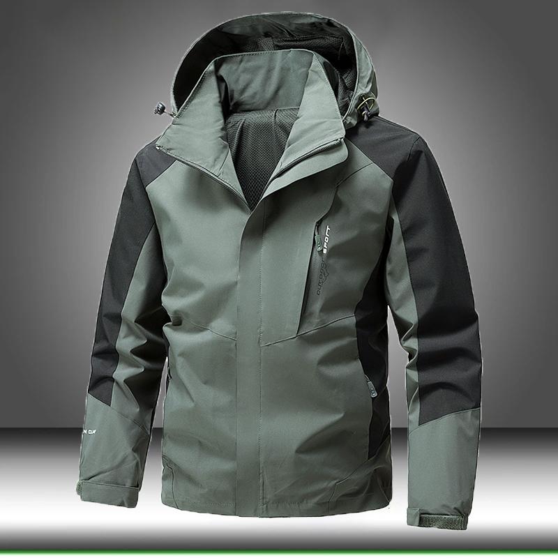 Mens Windbreaker Jackets Waterproof Military Hooded Coat Male New Combat Jackets Men Autumn Outdoor Hiking Biking Outwear