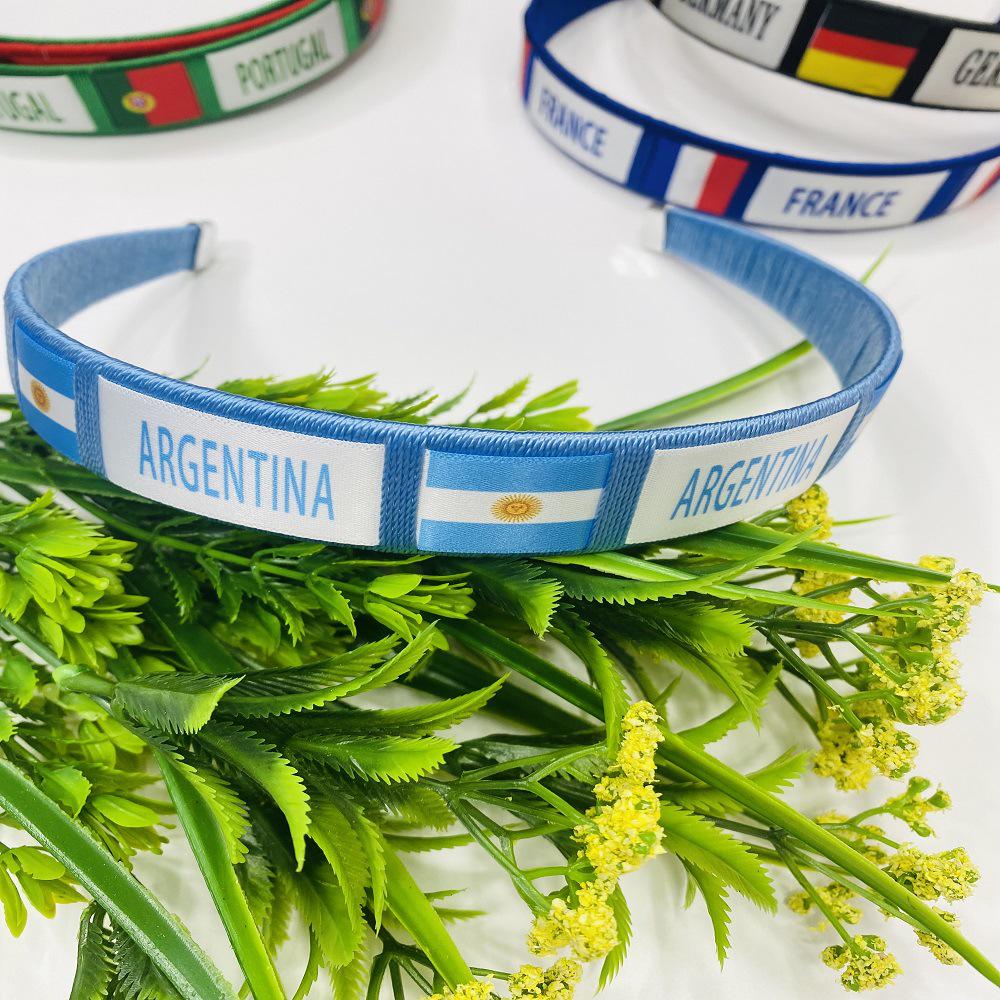 2022 World Cup National Flag Pattern Knitted Headband & Hair Clip for Men and Women Fans