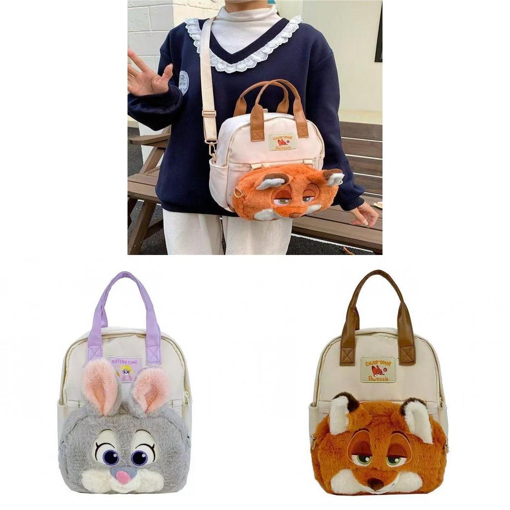 Zootopia Judy Hopps Nick Wilde Cartoon Animal City Oxford Fabric Backpack With Padded Compartment For Daily Use