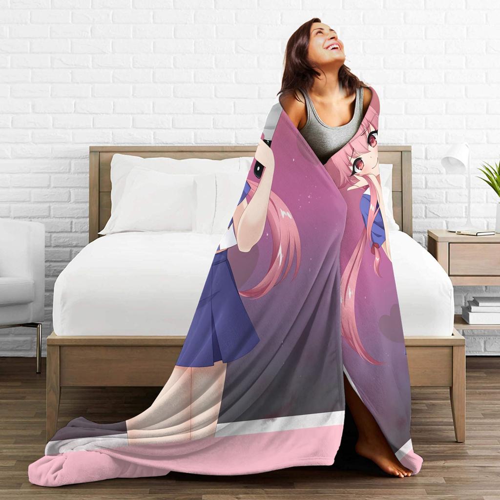 Mirai Nikki Gasai Yuno Warm Blanket  Boy Girl Plush Bedding Throws Novelty Living Room Flannel Bedspread Sofa Bed Cover