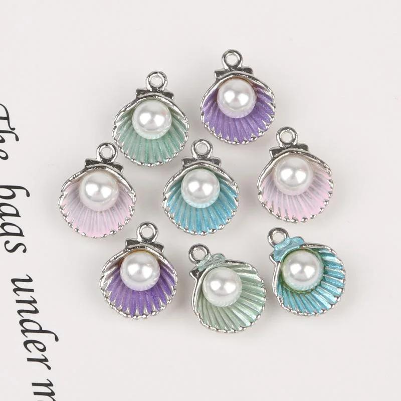 8Pcs Imitation Pearl Shell Pendant Handmade Earrings DIY Jewelry Material Package Bracelet Necklace Earring Accessories.