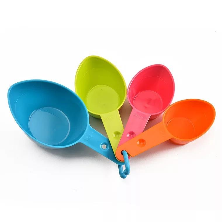 4Pcs/Set Plastic Measuring Spoon Set Scale Plastic Measure Cup Baking Measuring Tool Accessories Kitchen Tools