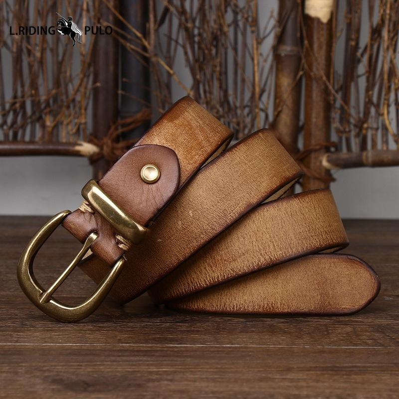 Fashionable Leather Belt Genuine Leather Pin Buckle Retro Old Korean Style Versatile Men and Women's Trouser Belt