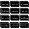 36PCS Bathroom Organizing Labels - Preprinted Waterproof Organization Labels for Glass Plastic Bottles, Hand Soap, Shampoo and Conditioner - Oil