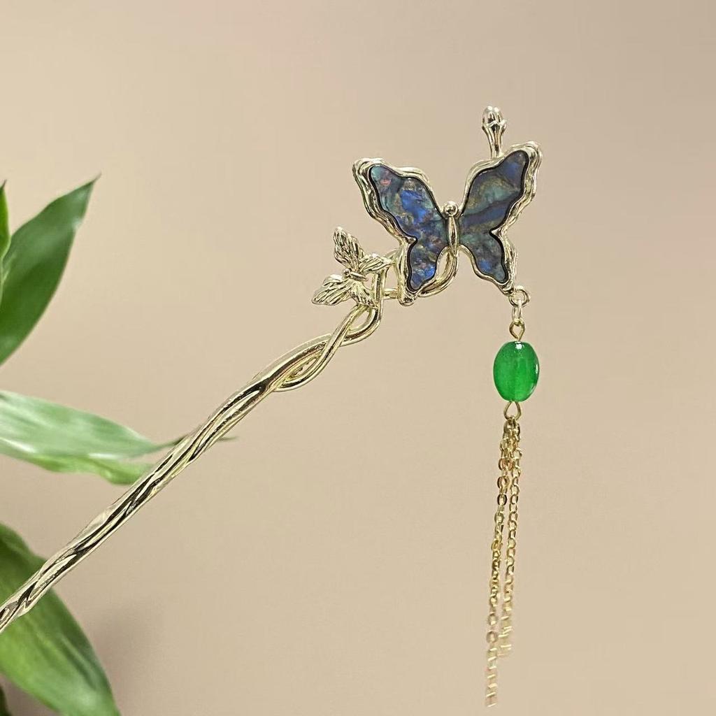 Fairy Spring Element Hairpin For Women Exquisite Flower Tassel Hair Stick Elegant Metal Jewelry Hair Accessories Hanfu Hair Pins