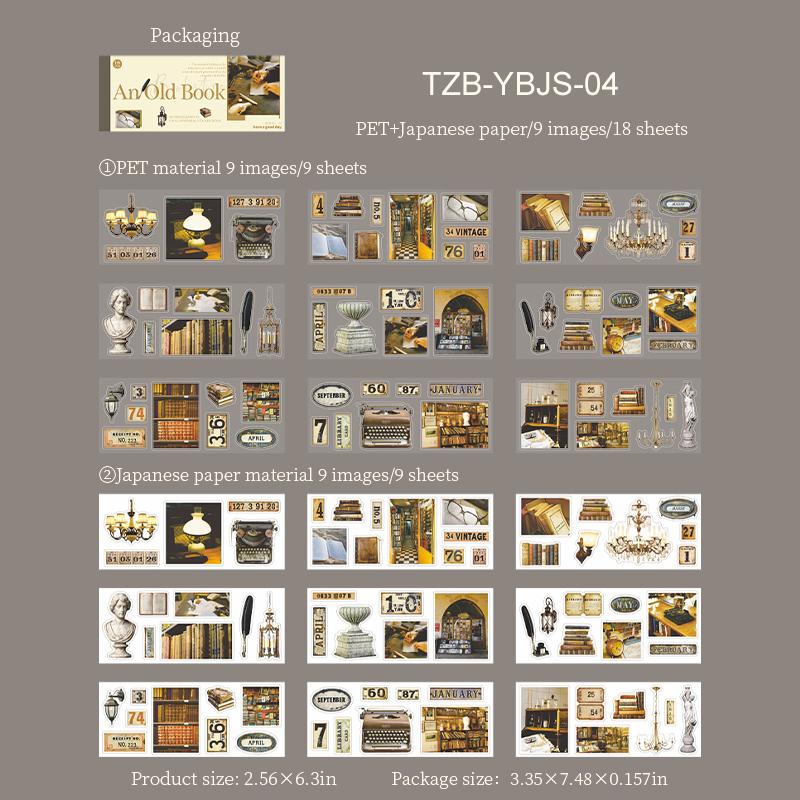 

JIANWU An Old Book Series Vintage Life Landscape Material Collage Scrapbooking Sticker Book Creative DIY Journal Stationery